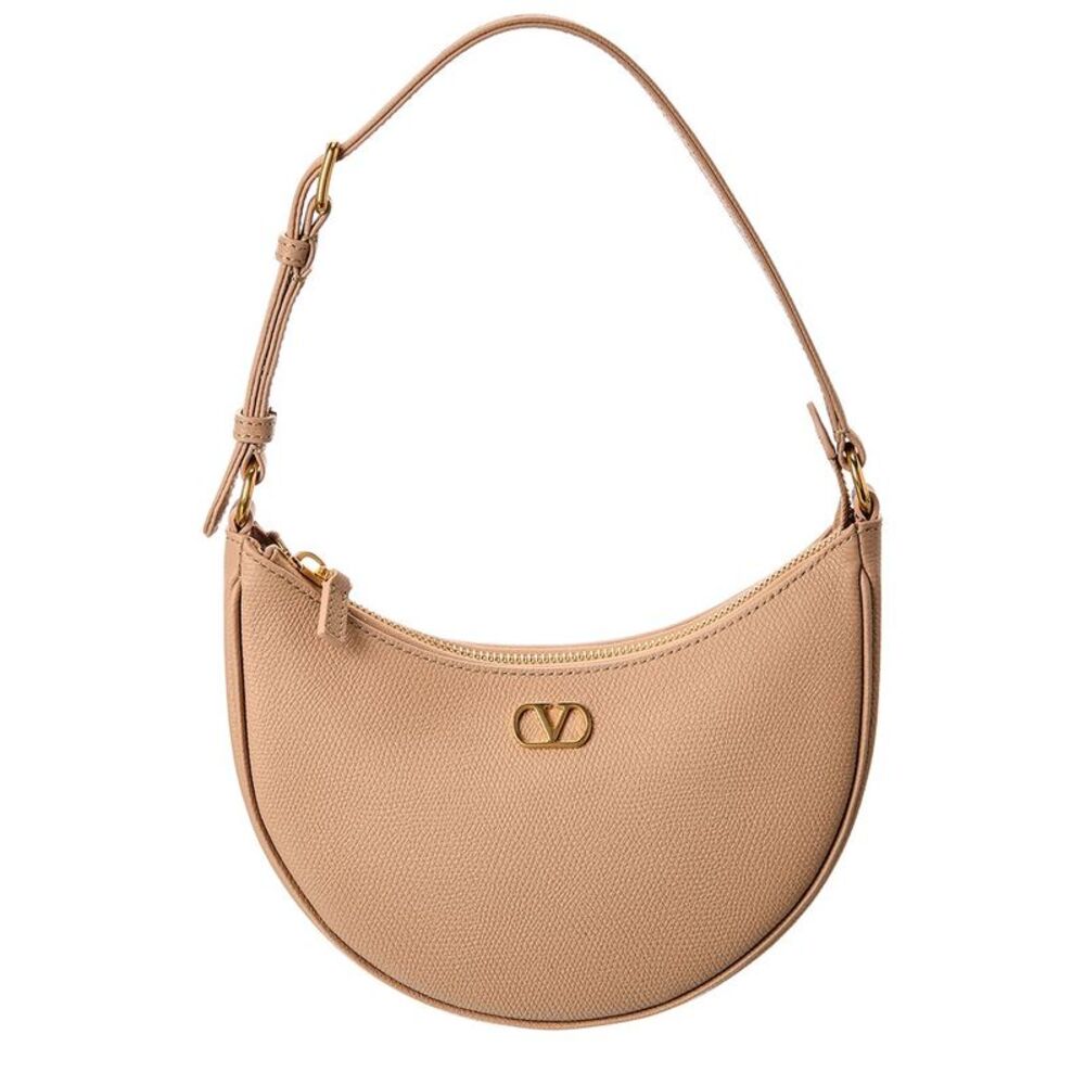 Valentino Vlogo Signature Mini Leather Hobo Bag, Pink